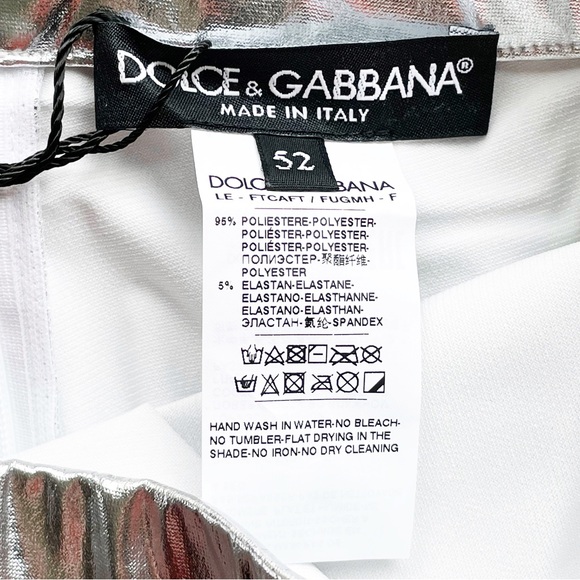 NWT Dolce & Gabbana AW21 Silver Laminated Leggings - Picture 6 of 15